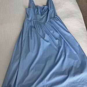 Astr Light Blue Gathered Dress